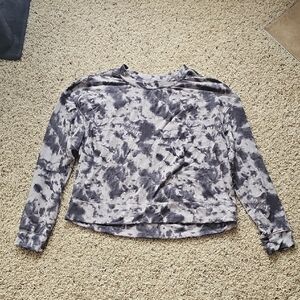 Gray Tie-Dye Crop Top